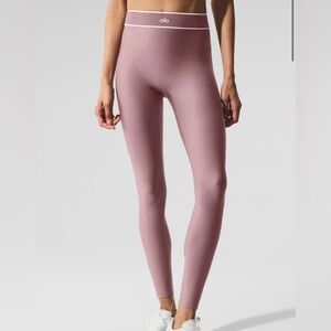 ALO Yoga Airlift High-Waist Alignment Legging Small Smoky Quartz/White NWT